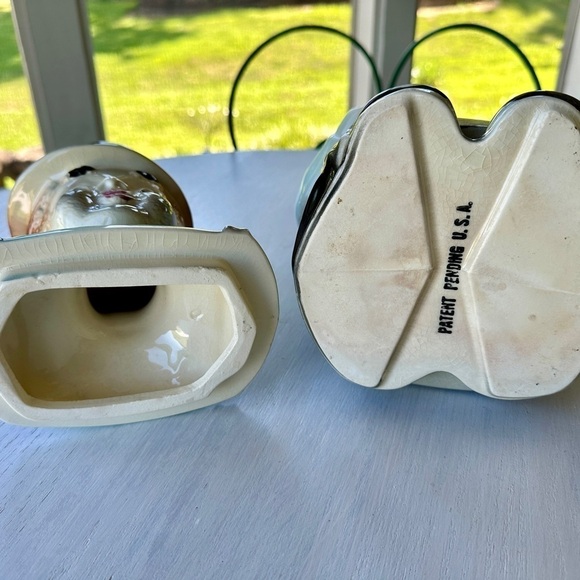 VINTAGE, AMERICAN BISQUE, CHALKBOARD HOBO, COOKIE JAR. USA MARK ON BACK. - Picture 12 of 14